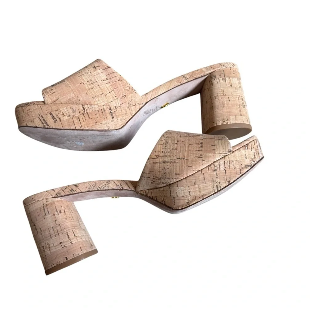 Veronica Beard - Dali Platform Cork Block Heel Sandals Sz 9.5
